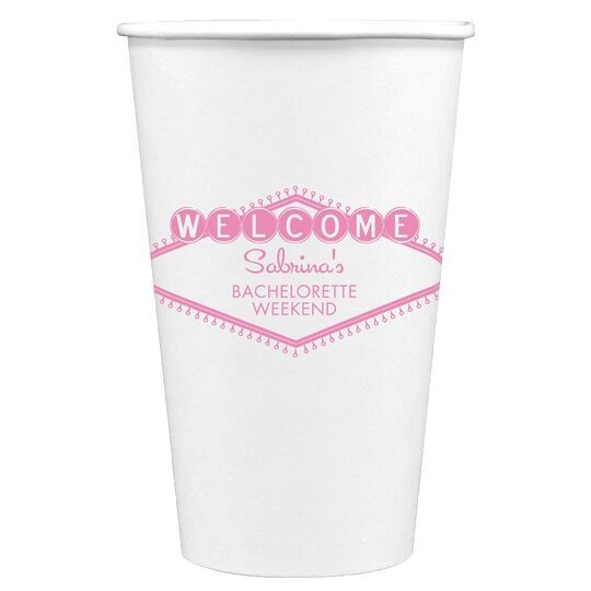 Welcome Marquee Paper Coffee Cups